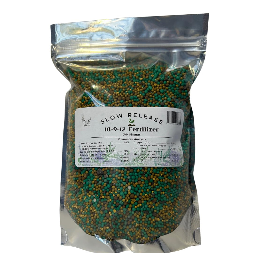 Slow-Release Plant Fertilizer 18-9-12, 750 gr. Premium Resin-Coated Granules with Micronutrients