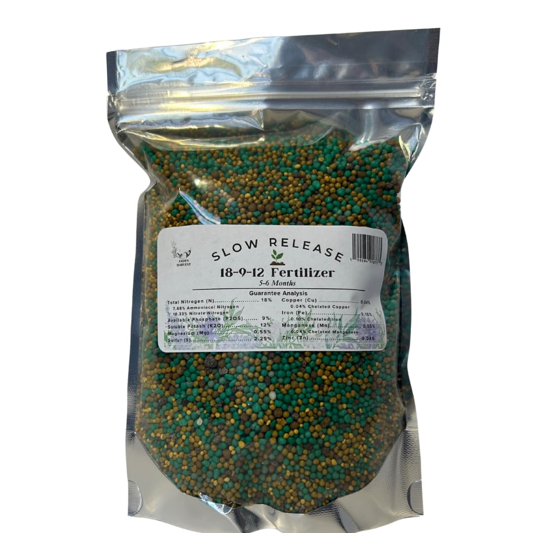 Slow-Release Plant Fertilizer 18-9-12, 750 gr. Premium Resin-Coated Granules with Micronutrients