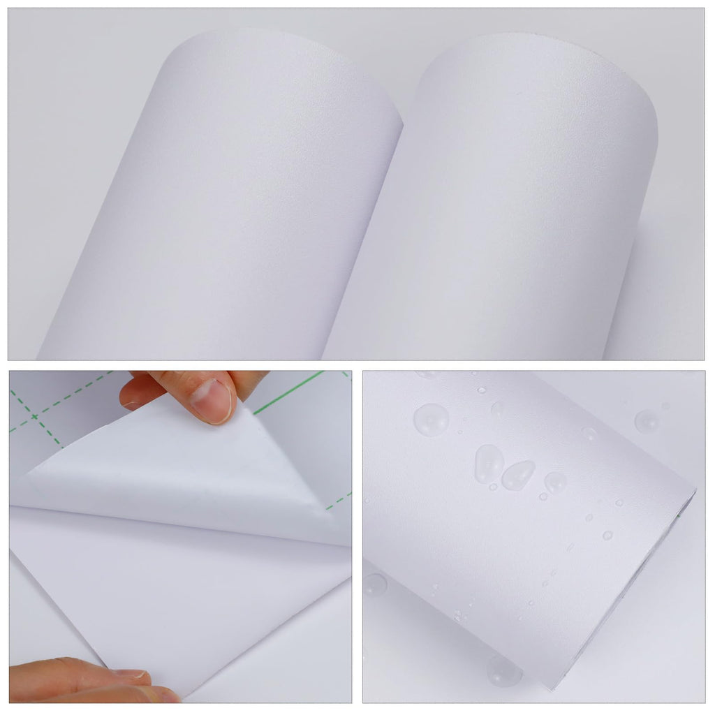 Oxdigi White Contact Paper Peel and Stick Wallpaper for Shelf Liner Cabinet Table Drawer Door Reform Decorative Thick Self Adhesive Removable Vinyl Film 24 x 196 Inches