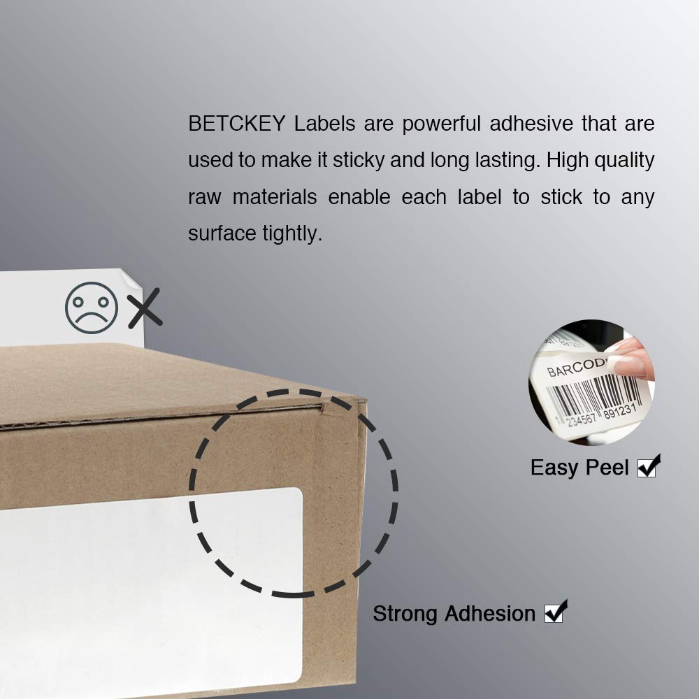 BETCKEY - 1" x 0.5" (25 mm x 13 mm) Small Labels Compatible with Zebra & More Label Printer, Premium Adhesive & Perforated [6 Rolls, 14580 Labels]