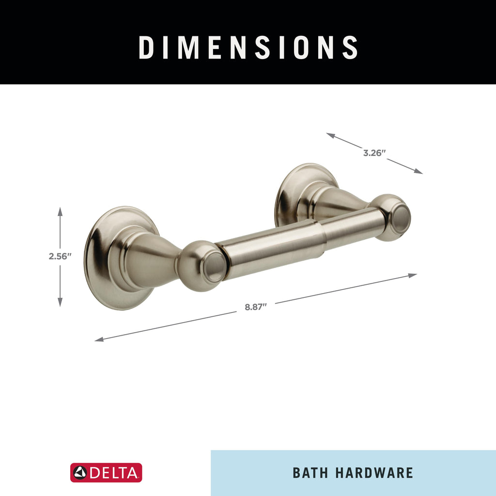 Delta PTR50-BN Porter Bath Hardware Accessory Toilet Paper Holder, SpotShield Brushed Nickel