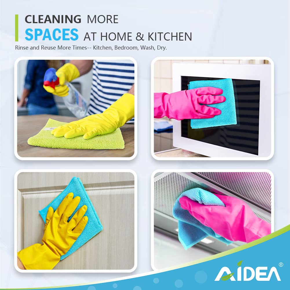 AIDEA Microfiber Cleaning Cloths-50PK, Soft Microfiber Towel, Absorbent Cleaning Supplies, Lint-Free Streak-Free Cleaning Cloths for House, Kitchen, Window(12in.x12in.)