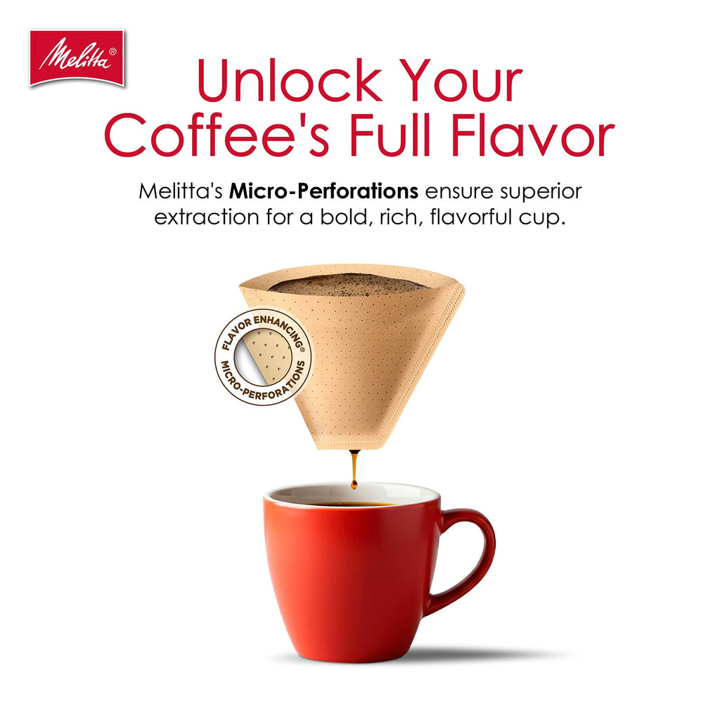 Melitta Cone Coffee Filters, Natural Brown, No. 2, 100-Count Filters (Pack of 6)