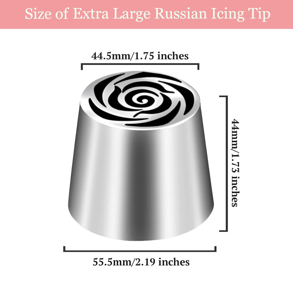 6 Pack Extra Large Flower Russian Piping Tips Set, Stainless Steel Rose Tulip Icing Tips for Cake Decorating Supplies DIY Baking, Floral Piping Tips Flower Bouquet for Cookies Desserts Baking Tool