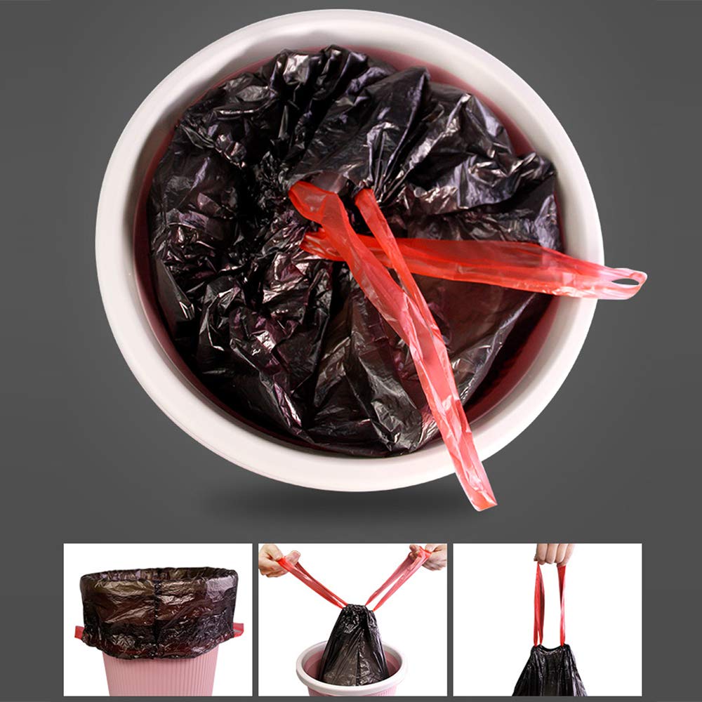 DynkoNA 1.5 Gallon Small Garbage Bags Black, Trash Bags With Handles, 110 Bags/2 Rolls