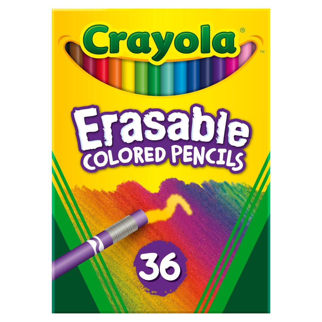 Crayola; Erasable Colored Pencils; Art Tools; 36 Count; Perfect for Art Projects and Adult Coloring