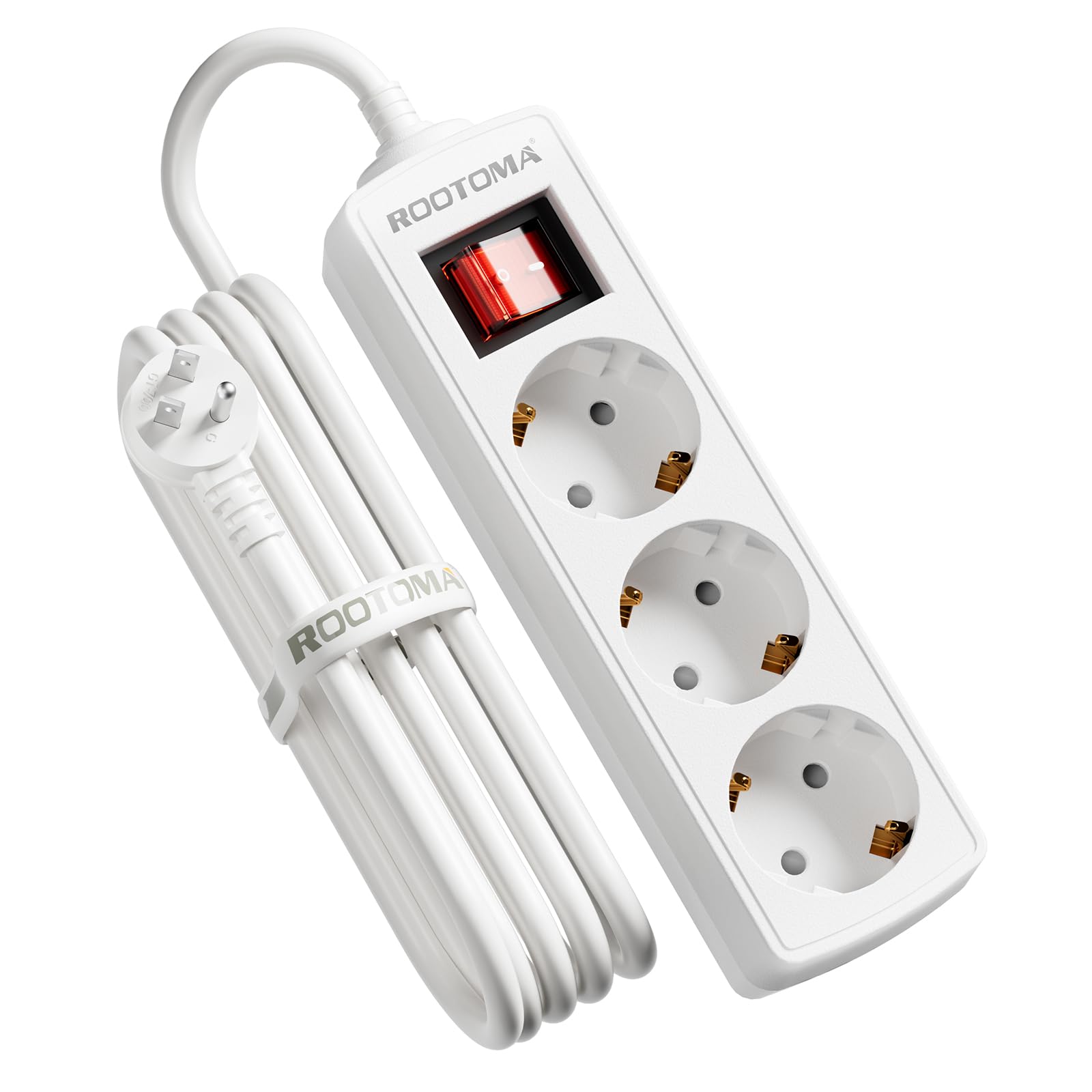 European to Canada Plug Adapter, EU to Canada Adapter, 3 AC Outlets for European Electronic Devices, Travel from France, Italy, Spain, Germany,13A/1625W