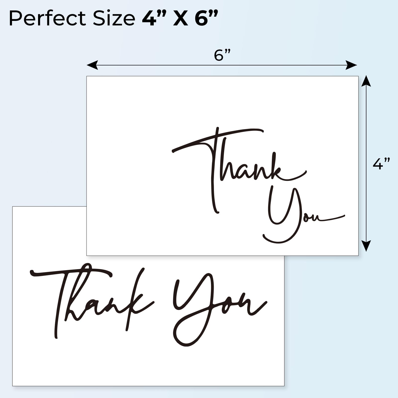 Ohuhu Thank You Cards with Kraft Envelopes and Matching Thank-You Stickers – 104-Pack (4 Minimalistic Designs), 4x6 Thank You Notes for Wedding, Graduation, Shower, Small Business, Birthday, Funeral