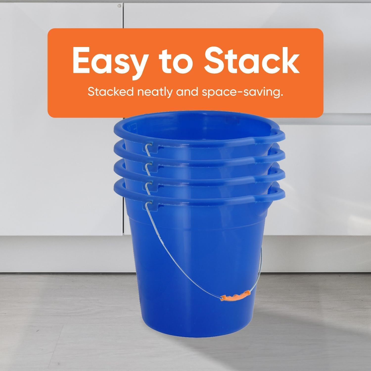 Mop Bucket 2.5 Gallon Bucket for Cleaning - Plastic Car Wash Bucket with Grip Handle - Royal Blue Bucket Small Durable Plastic Pail for Fishing, Mopping, Cleaning -10 Liter Camping Buckets