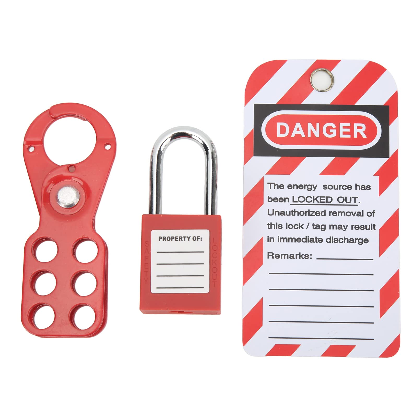 Lockout Tagout Kit with High Performance Chrome Plated Reusable Safety Hasp Padlock Loto Tag Keys Tamper Proof for Industrial Equipment(1in/25mm Shackle)
