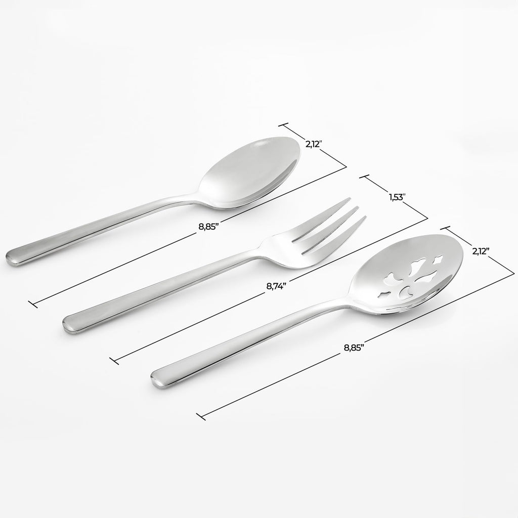 Serving Spoon x 2,Slotted Serving Spoon x 2,Serving Forks x 2,RTT 9 Inch Stainless Steel Catering Serving Utensils for Party Buffet Dinner Banquet Cooking Kitchen Basics,Mirror Finish Flatware
