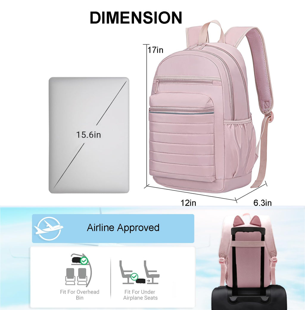 KEOFID Anti-Thief Travel Backpack for Men and Women, Backpack Purse for Women, Fashion Backpack, Casual Backpack for College(Light Pink)