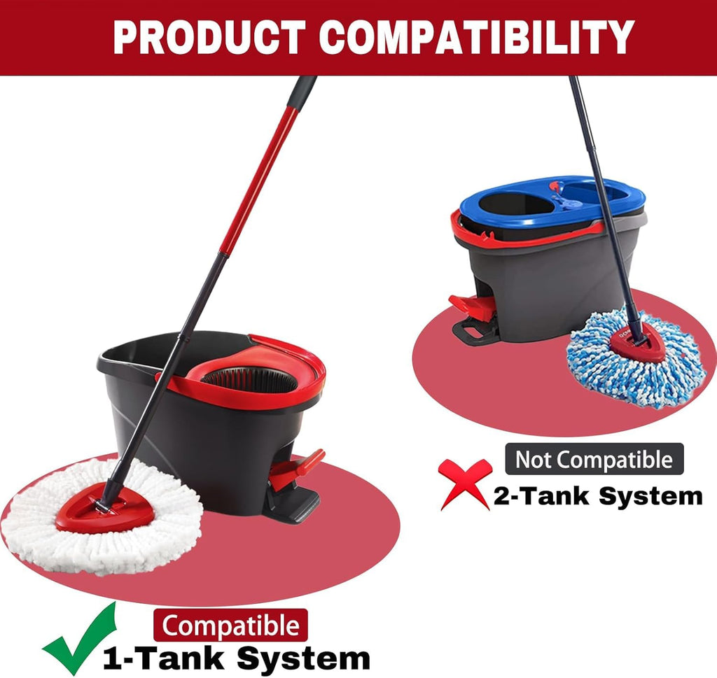 6 Pack Spin Mop Replacement Heads, Mop Refill Replacement for Spins Moop, Washable Microfiber Mops Replace Heads Mop, , Microfiber, Easy to Replace, Spinning Moppe Replace Head for Floor Cleaning