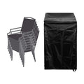 WANGYZJ Garden Chair Covers, 210D Outdoor Patio Furniture Covers, Waterproof Outdoor Lawn Patio Furniture Covers for Stackable Chairs (Black, 64 x 64 x 120)
