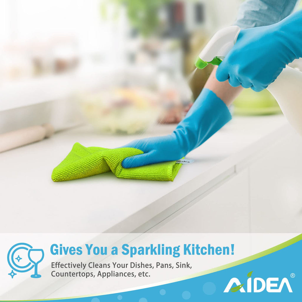 AIDEA Microfiber Cleaning Cloths-50PK, Soft Microfiber Towel, Absorbent Cleaning Supplies, Lint-Free Streak-Free Cleaning Cloths for House, Kitchen, Window(12in.x12in.)