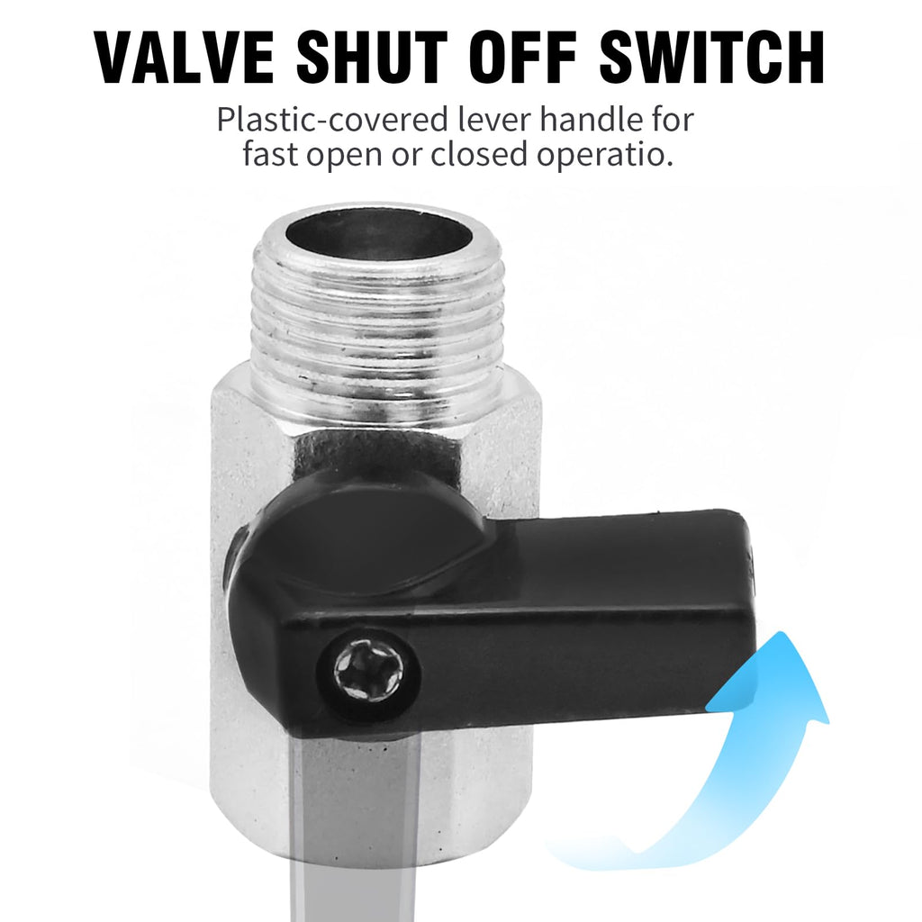 SYOWADA Brass Mini Ball Valve, 1/2” NPT Female x 1/2” NPT Male Shut-Off Valve 2Pcs