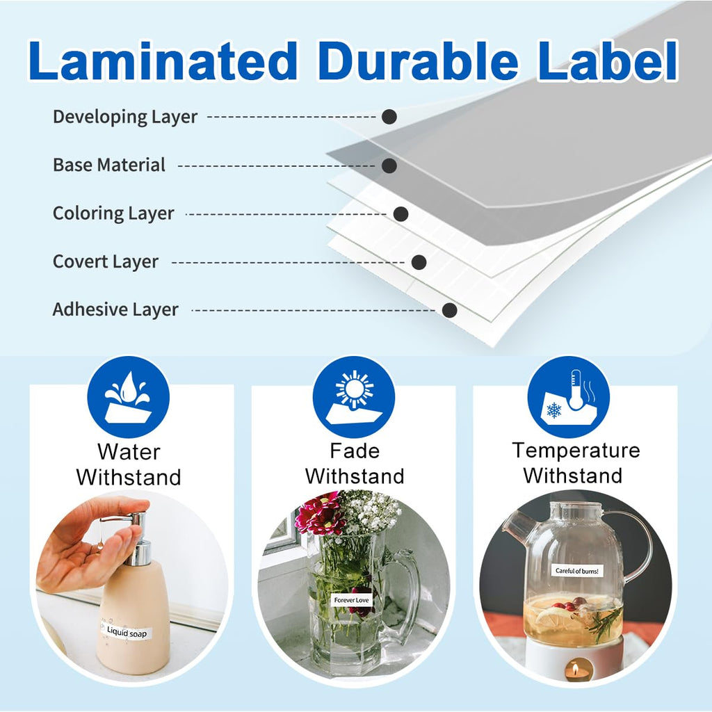 10 Pack Replace for Brother TZe-231 P Touch Label Maker Tape TZe TZ Tape 12mm 0.47 Laminated White TZe231 Compatible with Brother Ptouch PTH110 PT-D210 PTD600 PTD400AD PT-1290 Label Makers