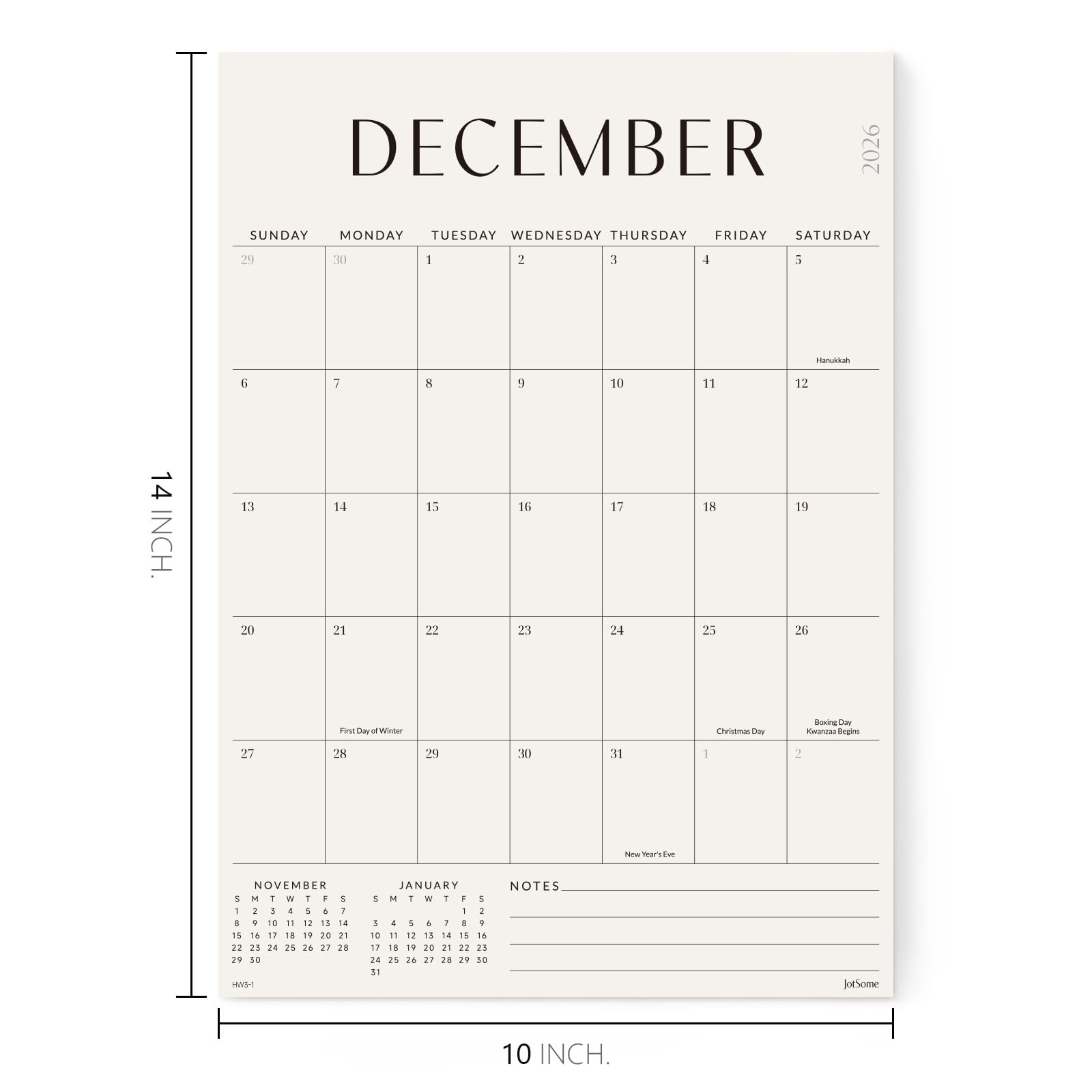 Jotsome Magnetic Calendar for Refrigerator 2026-2027, Monthly Fridge Calendar from July 2026 to December 2027 14x10 inch, Easy Organizing (Vertical)