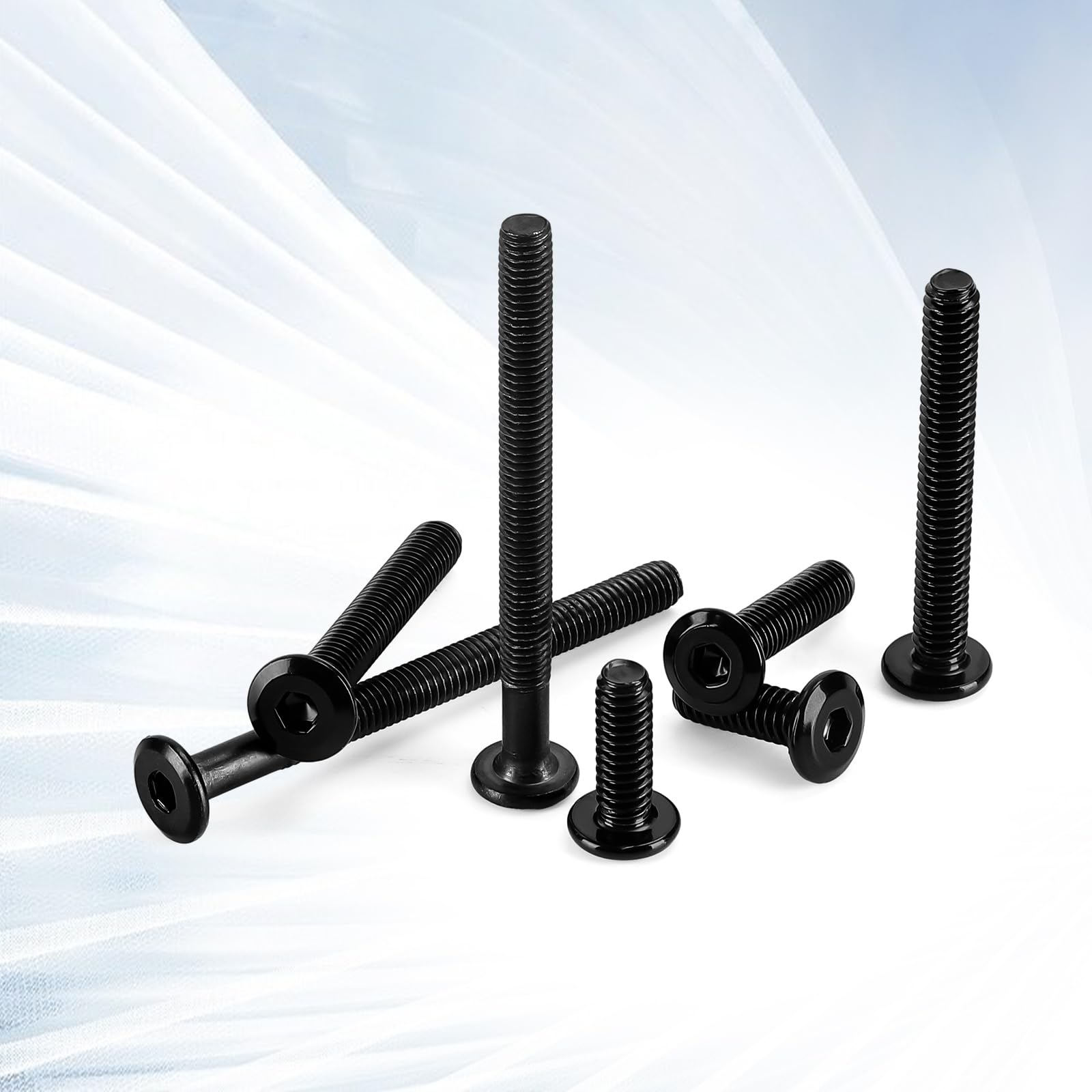 1/4-20 x 3/4" Flat Head Hex Socket Cap Screws Bolts, Stainless Steel 18-8 Black Finish, Fully Threaded, 50 PCS