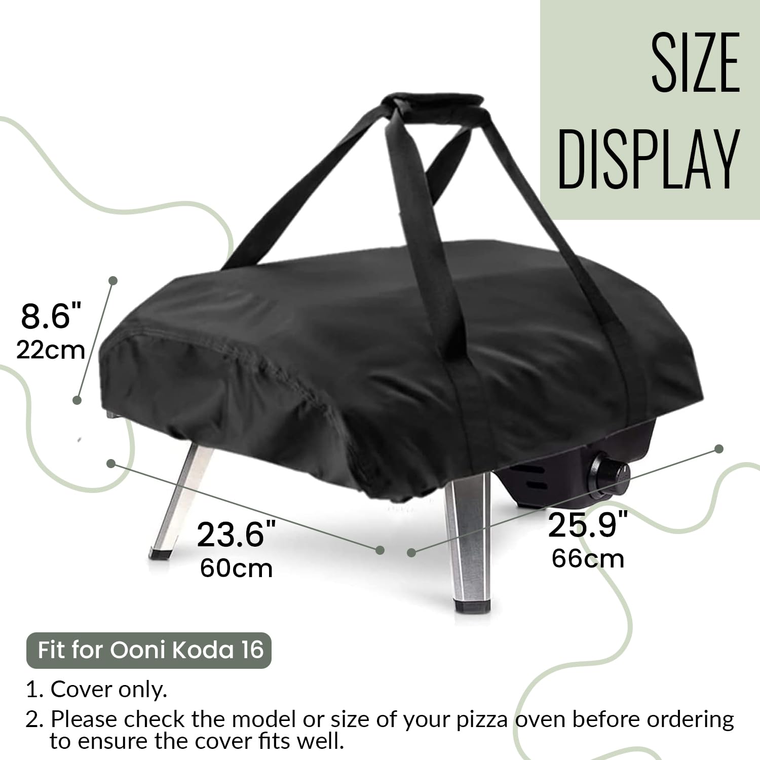 Joymo Pizza Oven Cover for Ooni Koda 16 Gas Pizza Oven, Portable Outdoor Pizza Oven Carry Cover Waterproof Portable Pizza Oven Covers (Cover for Koda 16)