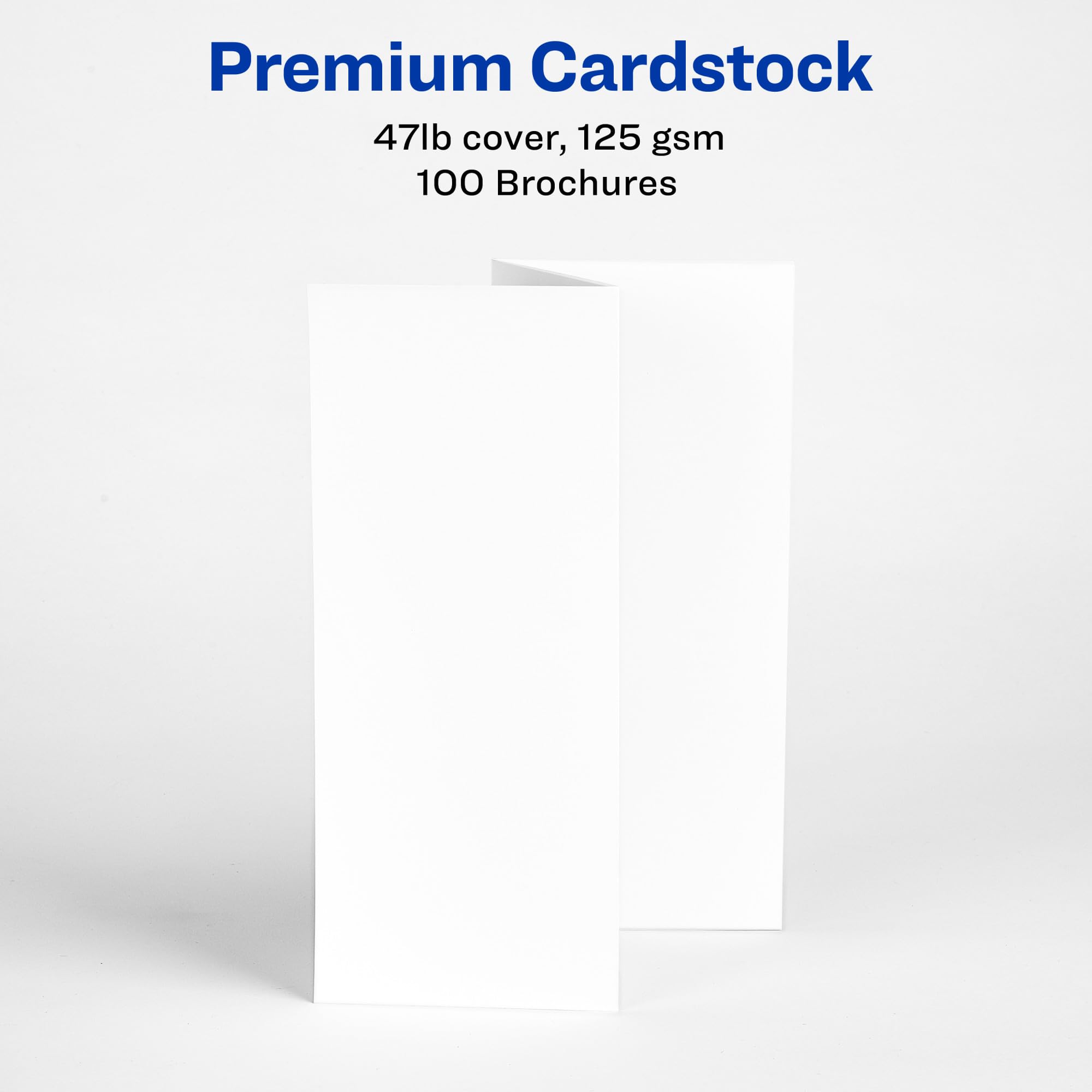 Tri-Fold Brochures, Inkjet, White, Matte, 1-up, 100-sheets