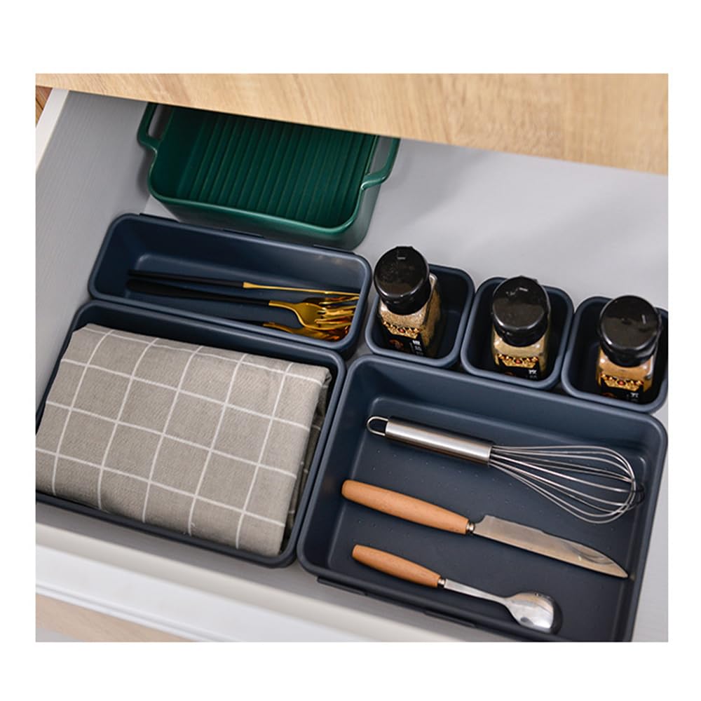 Gonice 18 PCS Drawer Organizer Tray, Interlocking Office Desk Drawer Storage, Plastic Organizer Bins for Office Supplies and Tools