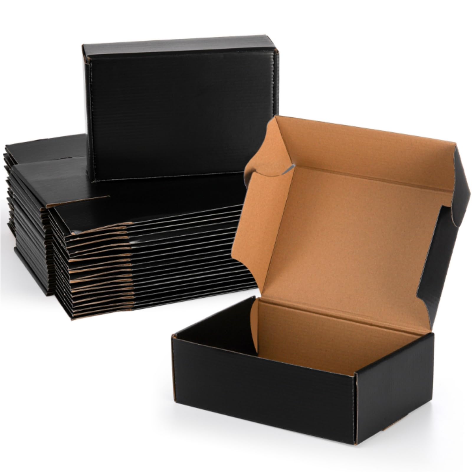 Dicunoy 30 Pack Shipping Boxes 9 x 6 x 3 Inches, Small Cardboard Box Black, Triple Wall Corrugated Cardboard Box for Mailing Packing Literature Mailer, Packaging Boxes for Gift, Small Business