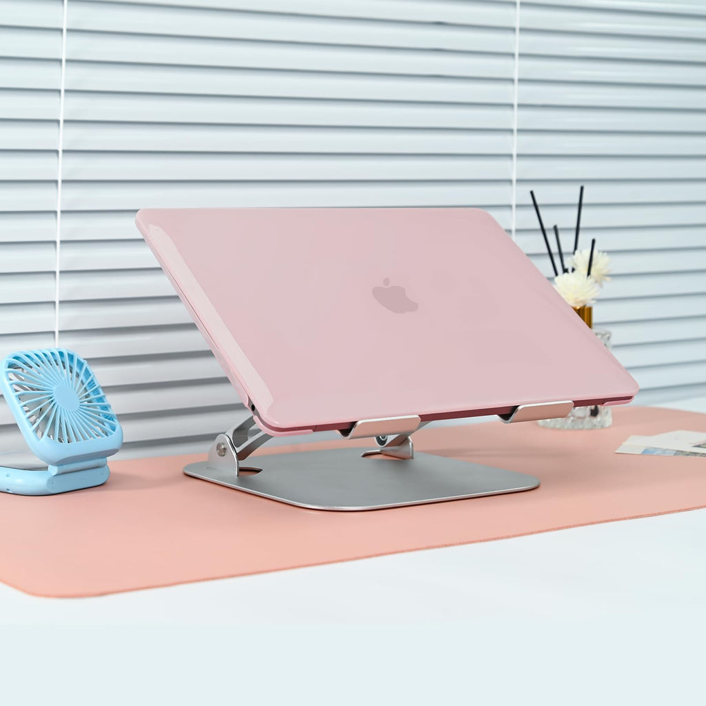 EooCoo Compatible with MacBook Air 13.3 inch Case 2018-2021 Release M1 Chip Model A2337 A2179 A1932 with Retina Display, MacBook Air 13 Case + TPU Keyboard Skin+ Screen Protector, Crystal Pink