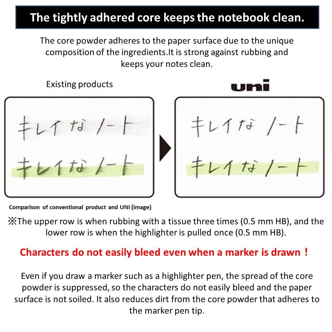 Uni Mechanical Pencil Lead,"The Uni" Smudge-Proof Leads 0.3mm（ULS0325）/HB,H,2H,B,2B - 5 Pack/total 125 Leads, and amazdone Sticky Notes Value Set