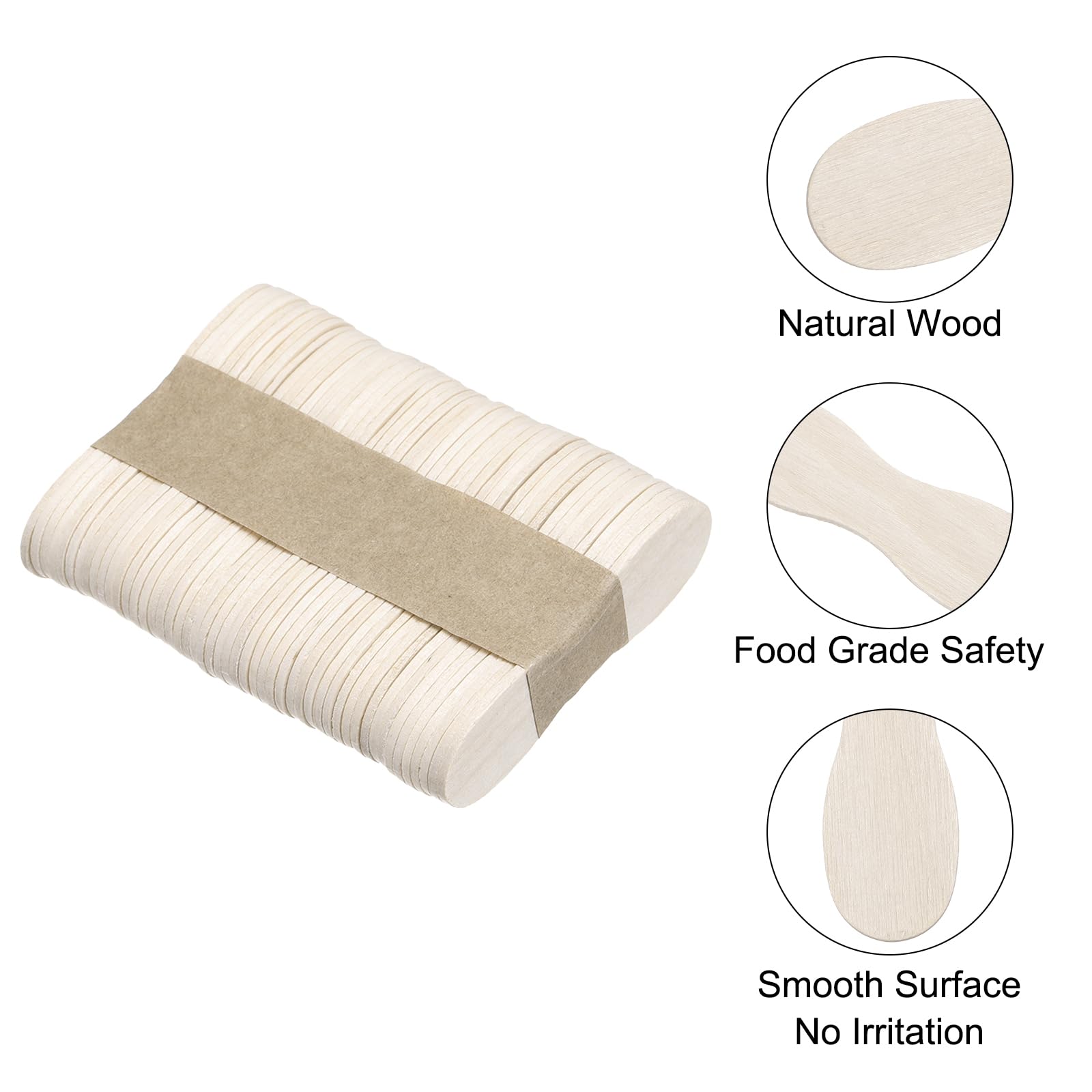 DMiotech 100 Pack 24" x 0.6" Wooden Ice Cream Paddle Spoons Bulk Disposable Ice Cream Tasting Sticks Dessert Spoons for Tasting, Craft