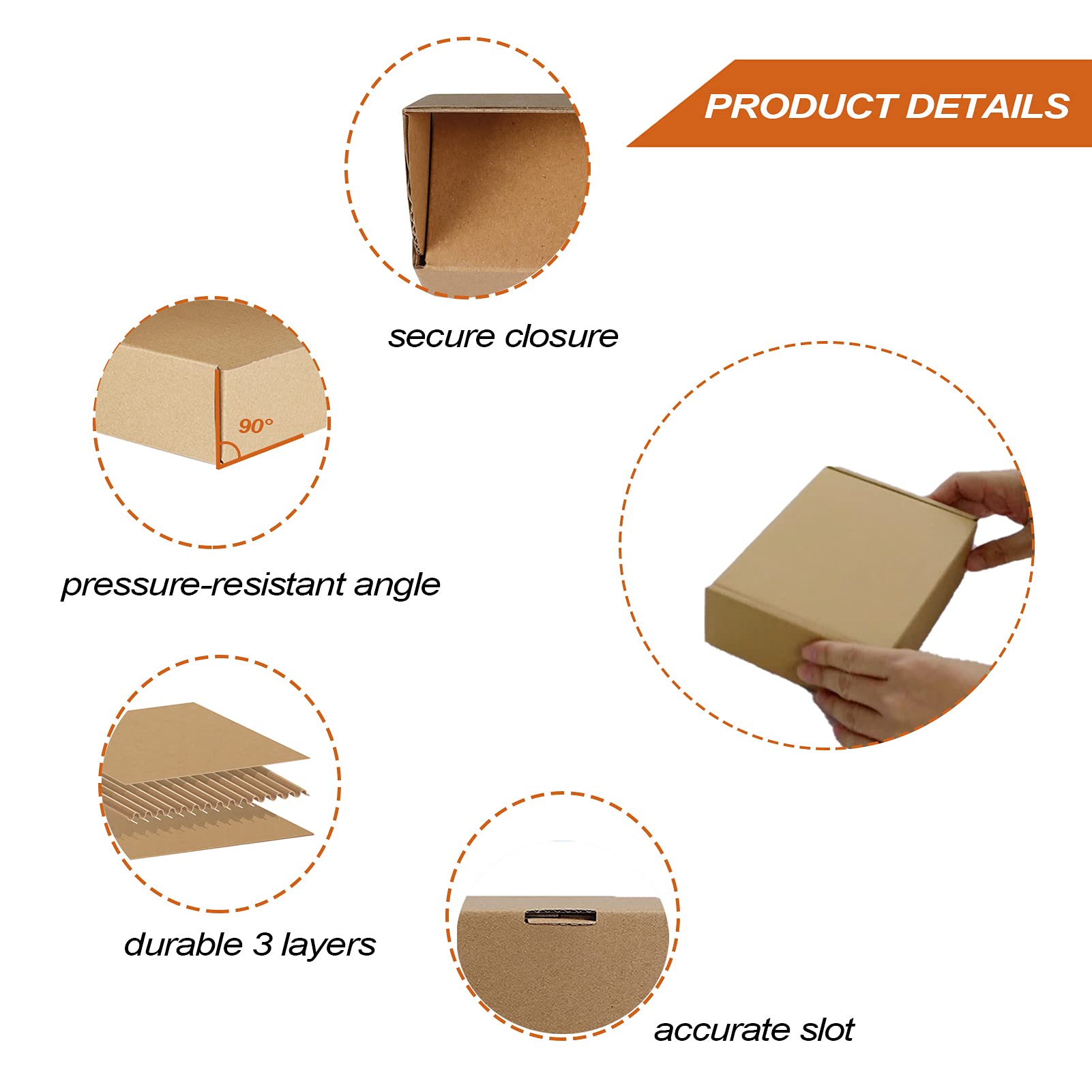 PHAREGE 7x5x2 inch Shipping Boxes 25 Pack, Brown Small Corrugated Cardboard Mailer Boxes for Small Business Packaging Mailing Suppplies