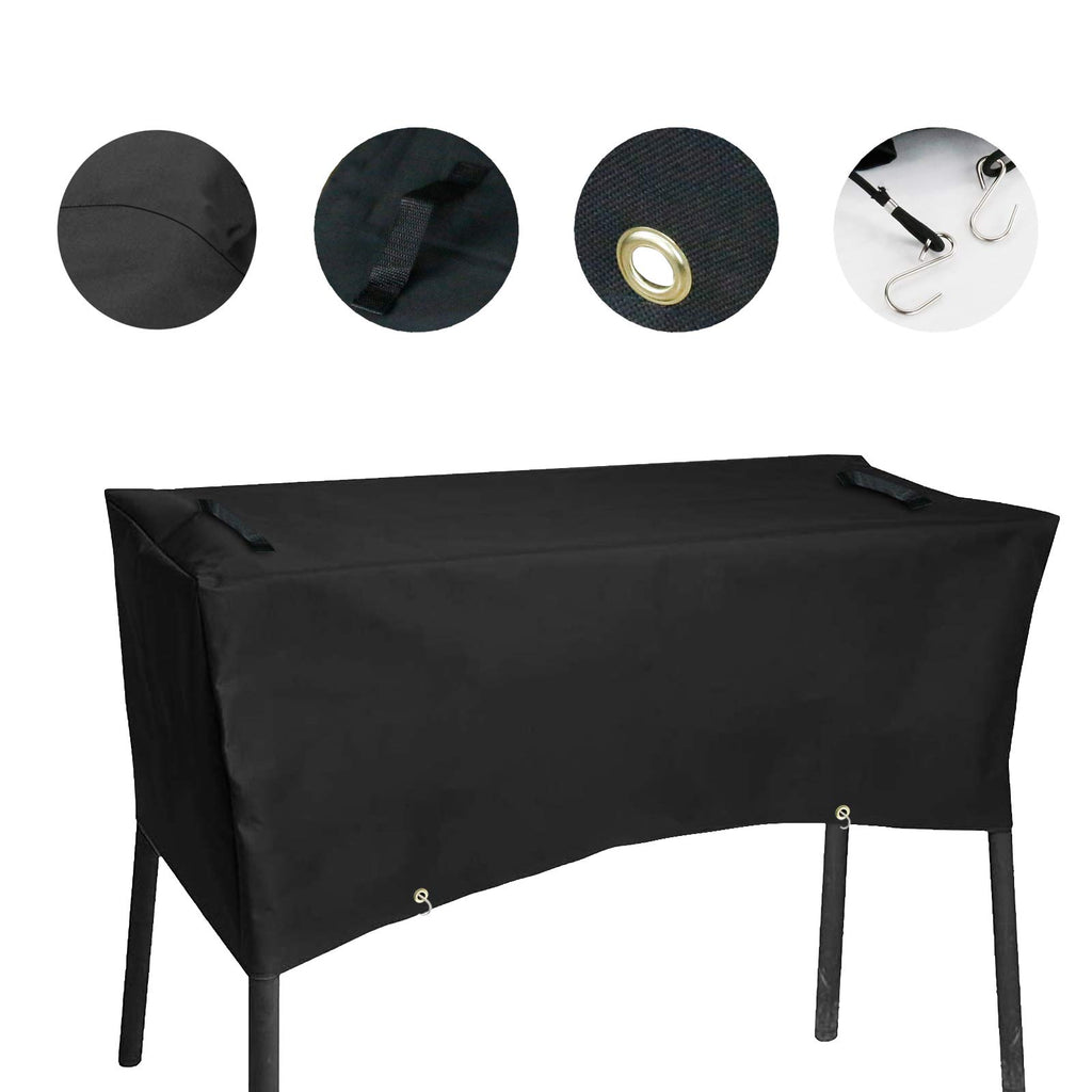 Grisun Patio Cover for Camp Chef 3 Burner Stoves, Waterproof Anti-Fade 3 Burner Stove Cover for PRO90, PRO90X, SPG90B, TB90LW, TB90LWG, TB90LWG15, DB90D, Handles for Easy Lifting, 600D Fabric, Black
