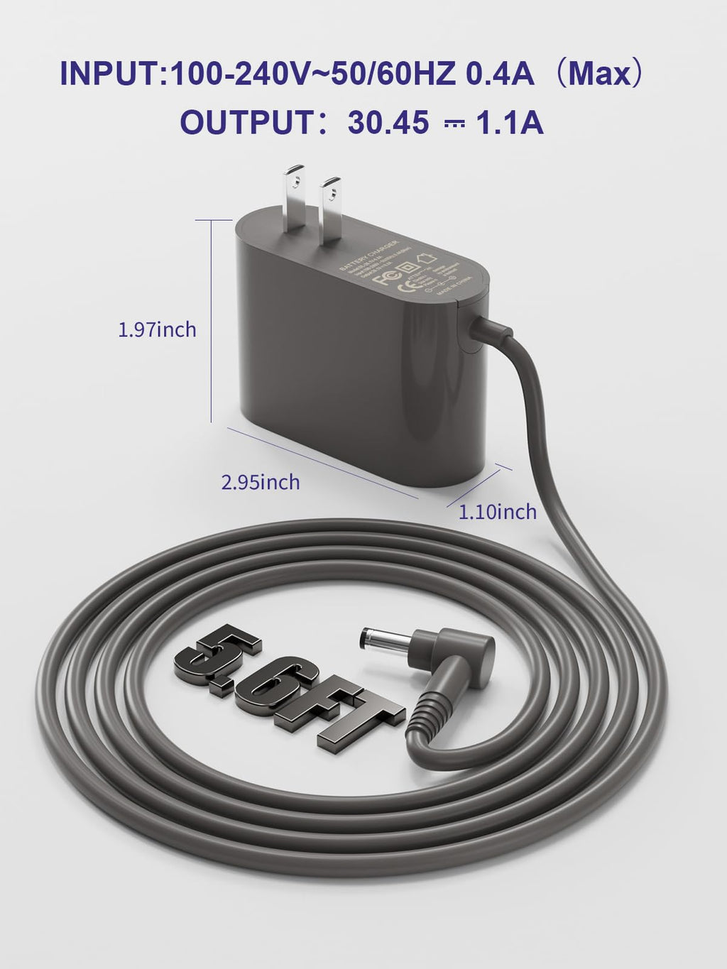 30.45V Replacement Charger for Dyson V10 V11 V15 V12 SV12 14 15 Cordless Vacuum Cleaner, Absolute Animal Motorhead 969350-02 01 03 04 05 217160-02 01 03 969042-01 30.45V Adapter Cleaner Power Supply