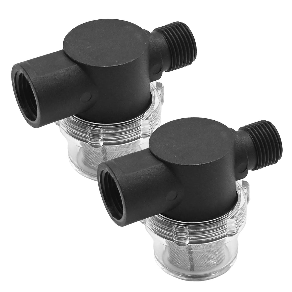 CADUFUELLY Water Pump Strainer Filter, RV Replacement 1/2 inch Twist-On Pipe Strainer with Pump Strainer Replacement for WFCO and Shurflo Pumps (2 PCS, 80 Mesh)