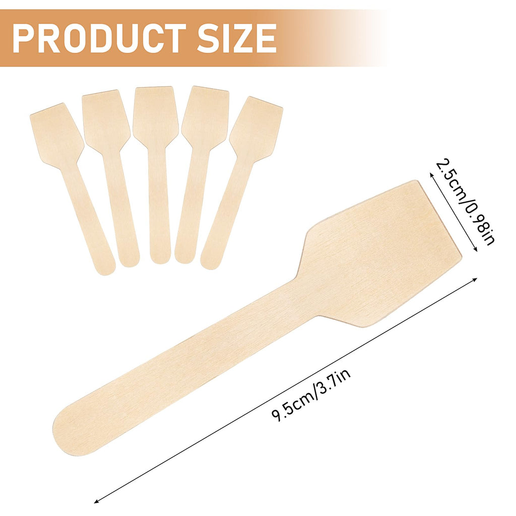 1000 Pcs Mini Wooden Spoons, 3.74 Inch Disposable Wooden Tasting Spoons, Square Wooden Dessert Spoon Mini Taster Spoon for Yogurt, Ice Cream, Dessert, Sampling