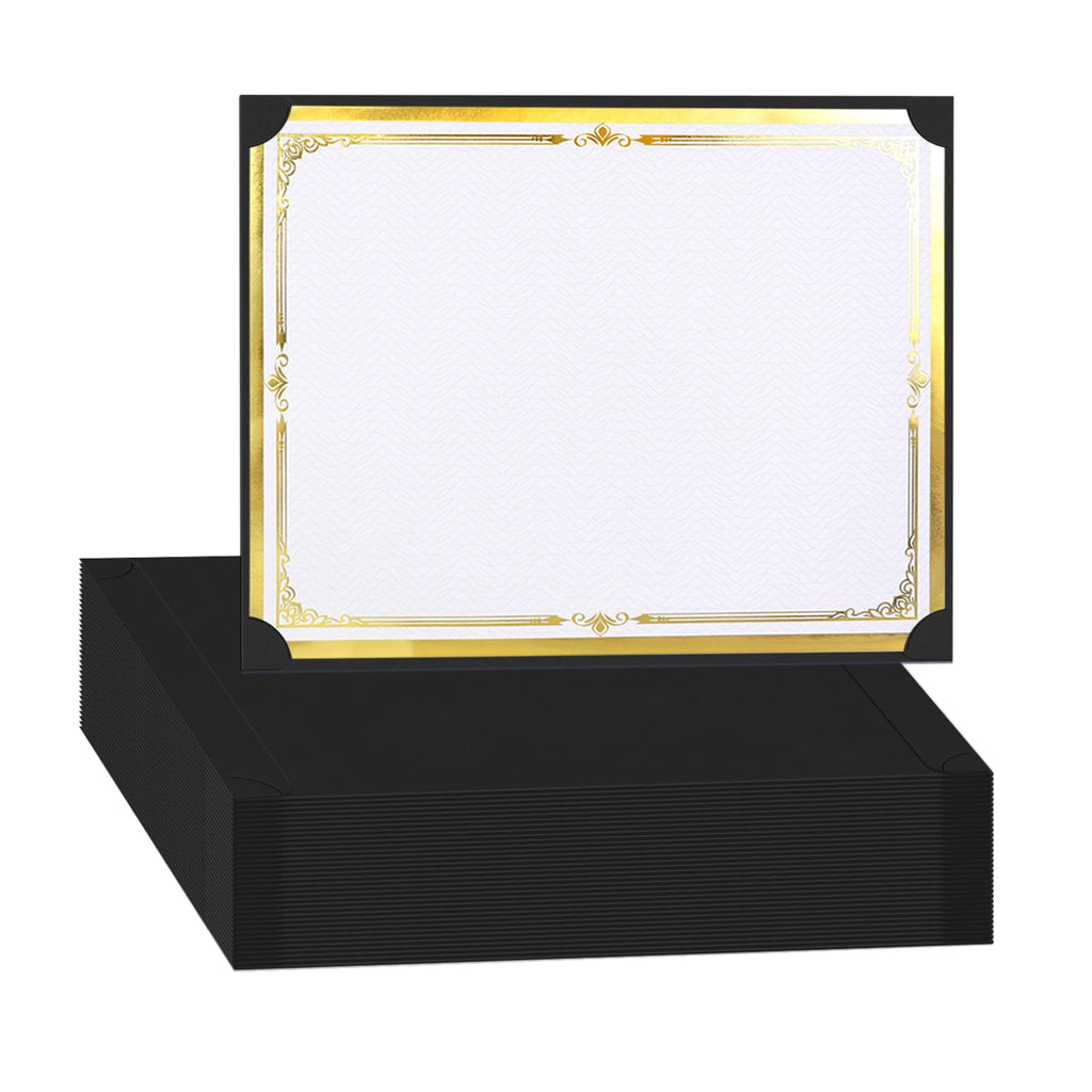 Award Single Sided Certificate Holders, 48Pack Certificate Holders Diploma Covers for Graduation, Employee Appreciation, Certifications, Fits 8.5x11 Inches Award Certificate Papers(Black)