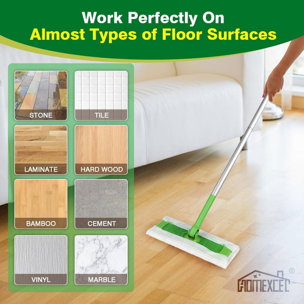 HOMEXCEL Dry Sweeping Cloths Pads Compatible with Swiffer Sweeper- Disposable Duster Refills Mop Pads for Floor Mopping and Cleaning,120 Count