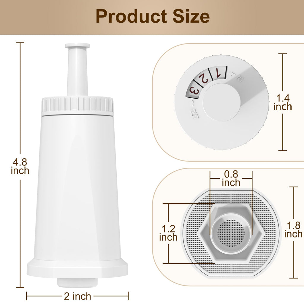 ARETHONE Water Filter for Breville Barista ClaroSwiss: Coffee Filter Replacement Compatible with Barista Touch Oracle Bambino Espresso Coffee Machine BES880, Reduces Impurities up to 5000 Cups, 4 Pack