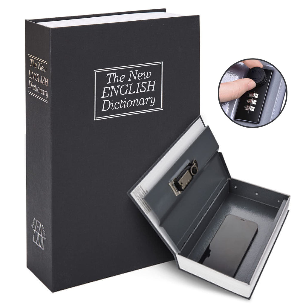 Ohuhu Book Safe with Combination Lock, Dictionary Diversion Book Safe, Portable Safe Box, Great for storing Money, Jewelry and Passport