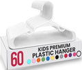 Utopia Home 60 Pack Kids Hangers - Plastic Baby Hangers for Closet - Children's Hangers for Clothes & Infant Hangers for Closet - Ideal for Everyday Standard Use (White)