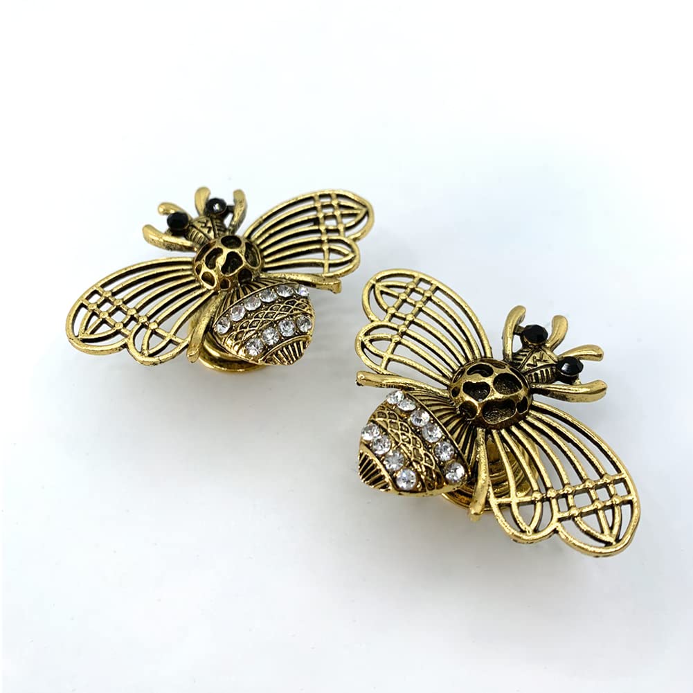 brandname Yueya 6 Pcs Knobs,Bee Shape Metal Knob Insect Theme Knobs Single Hole Cabinet Pull Handles for Dresser Cupboard Drawers Bathrom and Kitchen with Screws (Gold)