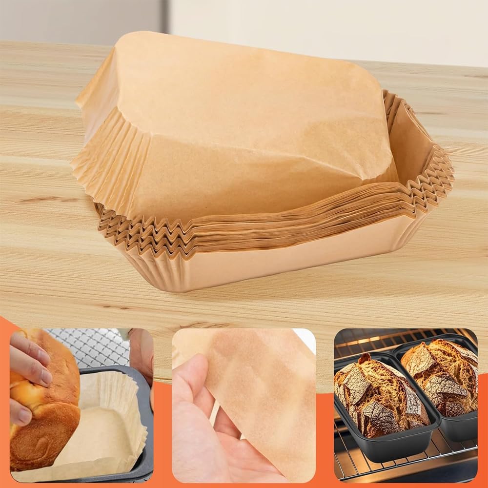150 Pcs Parchment Paper Loaf Bread Pan Liners Unbleached Parchment Paper Baking Essentials for 9"X5" Loaf Pan Disposable Rectangle Paper Liners for Baking Cakes Banana Bread