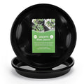 GRESPRI 13 Inches Black Plant Saucers 5 Packs Heavy-Duty Round Plant Trays, Sturdy Flower Pot Containers, Plastic Plant Drip Trays for Indoor/Outdoor Plants. (11 inches in Base)