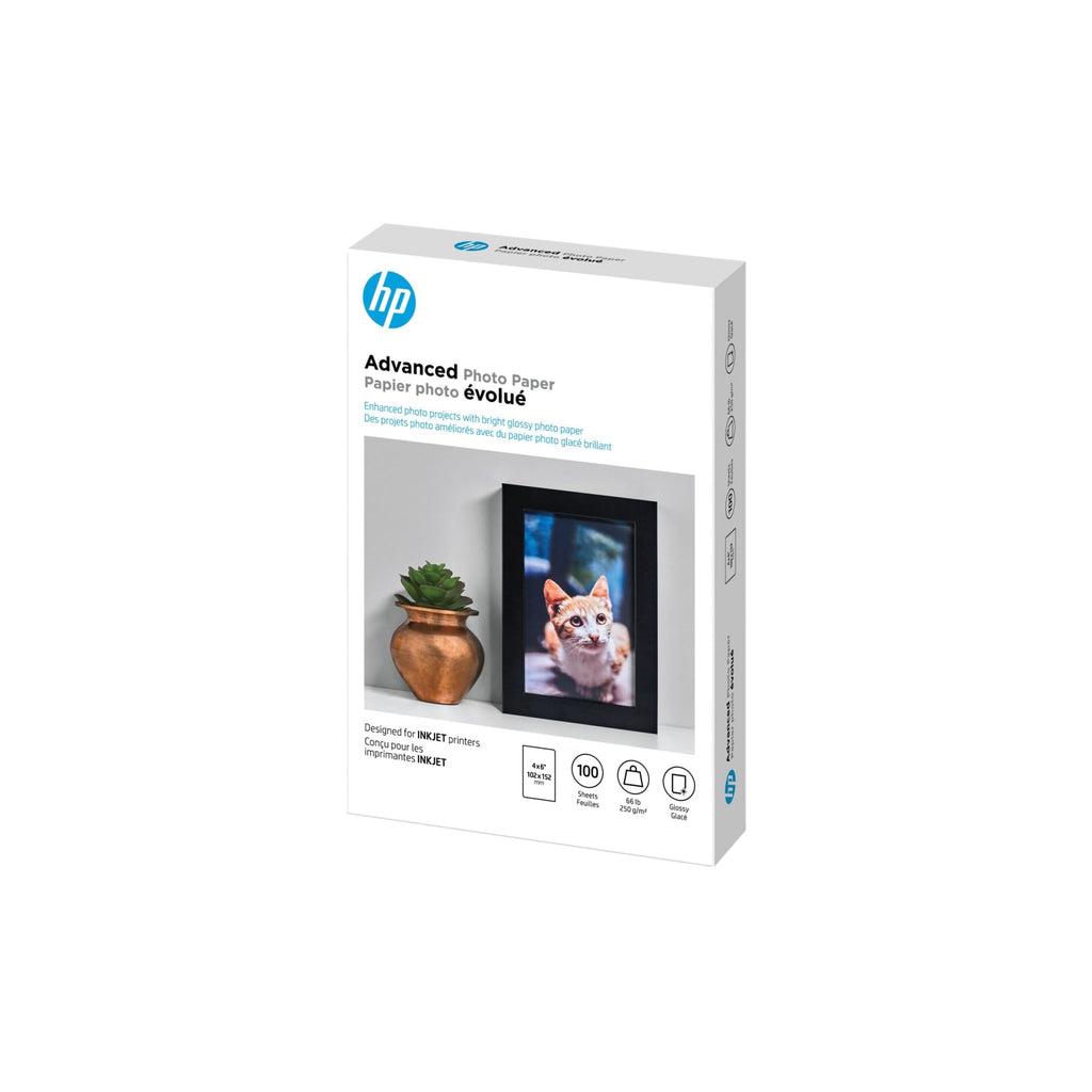 HP Advanced Photo Paper, Glossy (100 Sheets, 4 x 6 Inches, borderless)