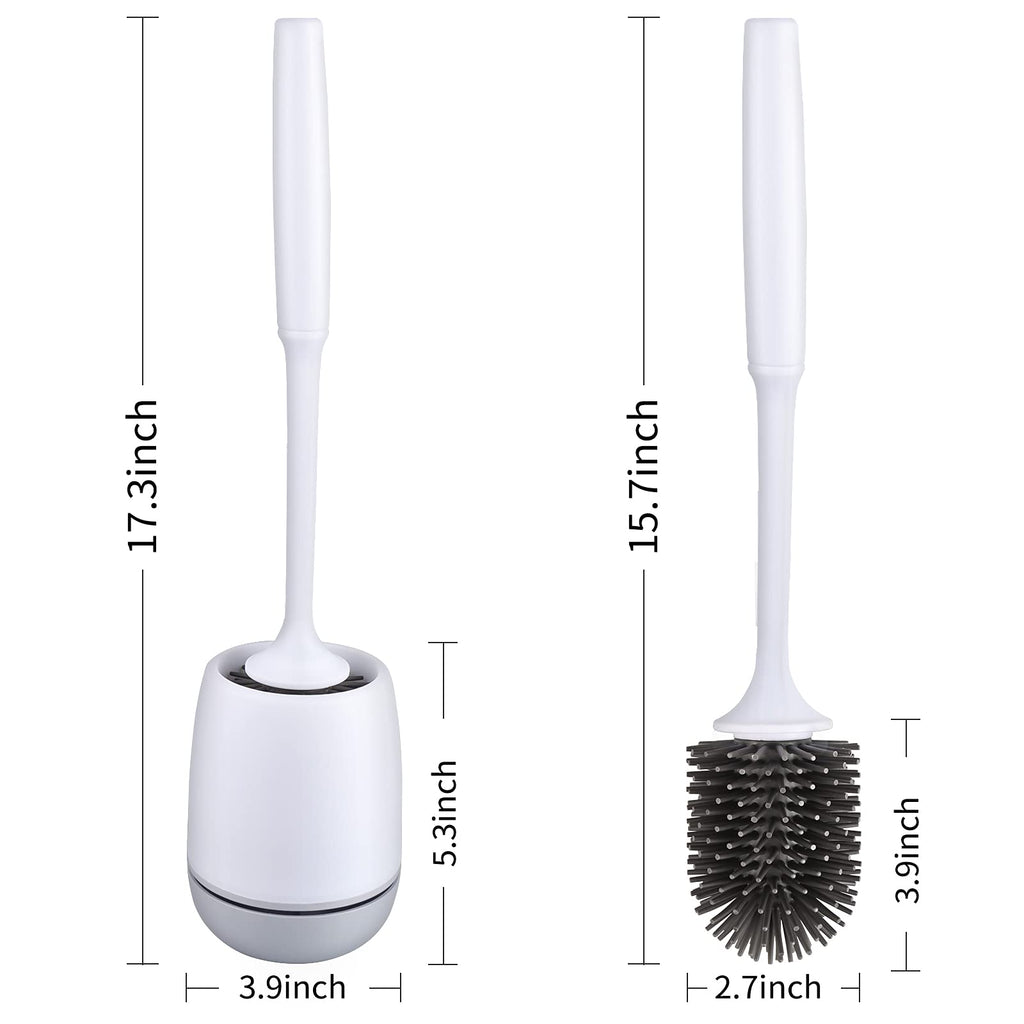 Bosta Toilet Brush with Holder, Silicone Toilet Bowl Brush Cleaning Toilet Scrubber Set with Non-Scratch Silicone Bristles Deep Cleaning