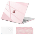 EooCoo Case Compatible with MacBook Air 13 inch M5 M4 M3 M2 2026-2022 A3449 A3240 A3113 A2681, 13.6" Hard Case Cover & Keyboard Skin & Screen Protector for Laptop Air 13.6 inch - Milky Pink
