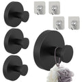 4Pcs Shower Hooks Suction, Suction Cup Hooks, Premium Stainless Steel Suction Hooks Shower Hooks Adhesive Hooks Bathroom Towel for Glass Mirror Smooth Surface（Black*4）