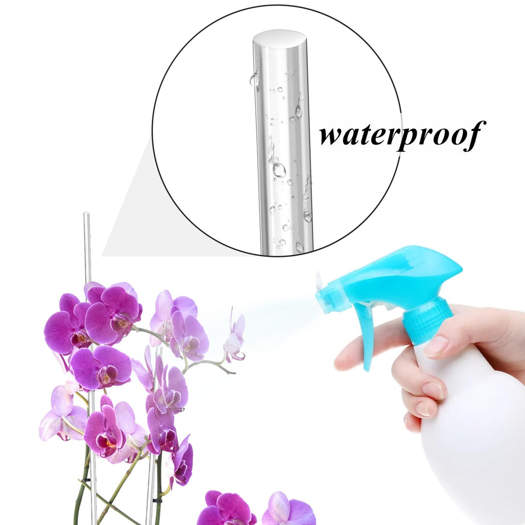 Tebery 50 Pcs 17.3 Inch Acrylic Plant Stakes, Clear Garden Orchid Sticks Rods for DIY Projects, Sturdy Potted Plant Support Stakes Holder for Single Stem Flowers, Indoor and Outdoor Plants