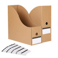 suituts 24 Pack Cardboard Magazine File Holder Organizer, Foldable Magazine Storage Box Holder Document Rack Corrugated Magazine Holder for Home Office School (10.12 x 3.78 x 10.43 in, Brown)