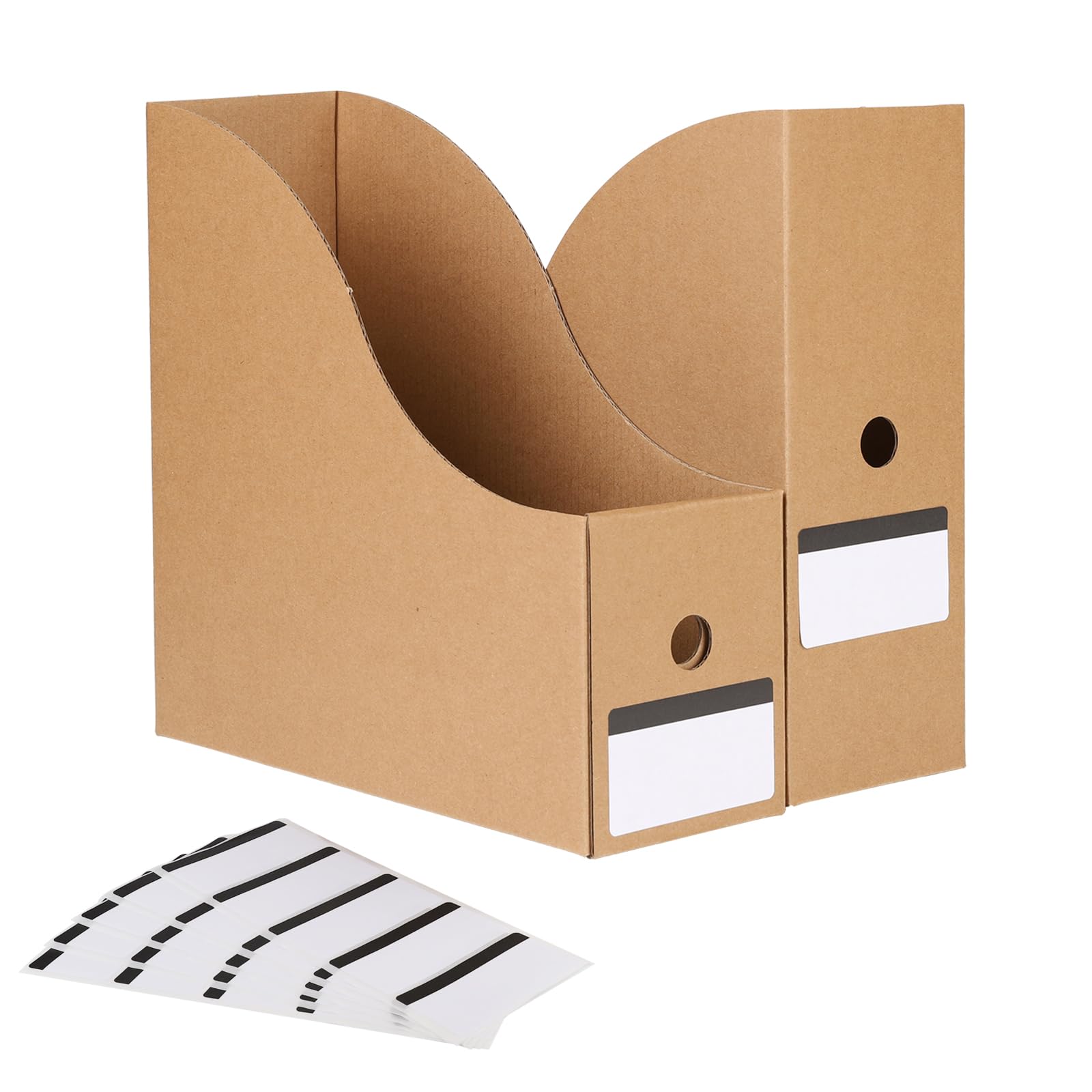 suituts 24 Pack Cardboard Magazine File Holder Organizer, Foldable Magazine Storage Box Holder Document Rack Corrugated Magazine Holder for Home Office School (10.12 x 3.78 x 10.43 in, Brown)